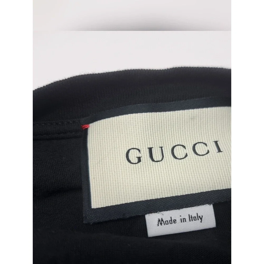 Gucci Men's Tshirt Tee Flipped Metal Logo Jersey Cotton Italy Size Large